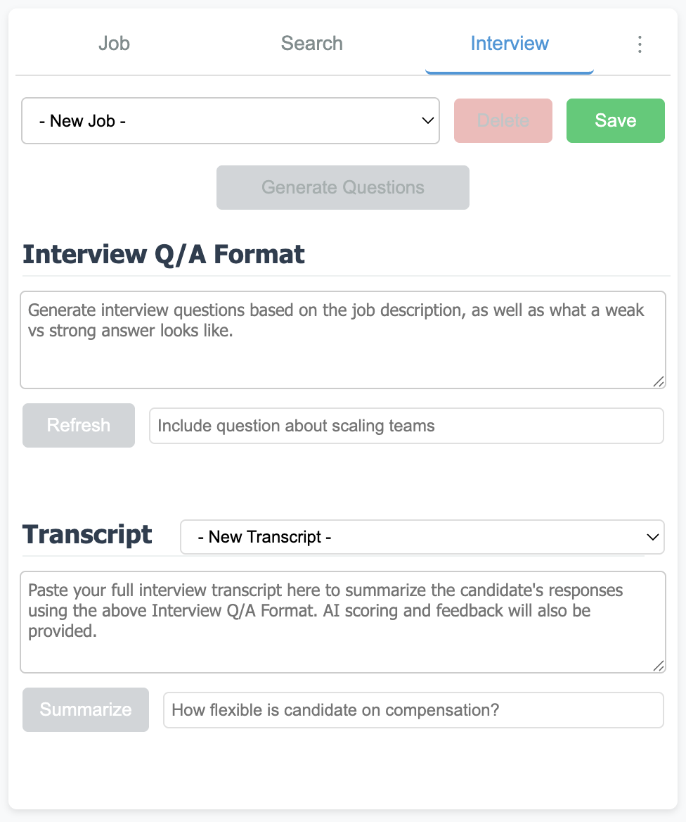 Sorcify Interview Tab Screenshot